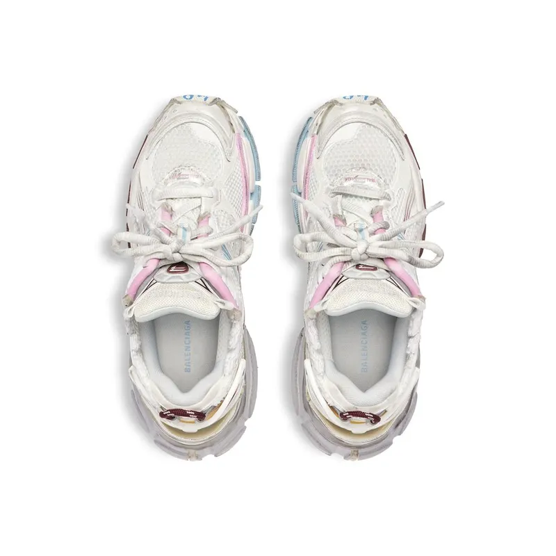Balenciaga Men’s Runner Gradient Sneaker In White / Brown / Blue / Pink / Grey White / Brown / Blue / Pink / Grey (772774WRUNG9245)