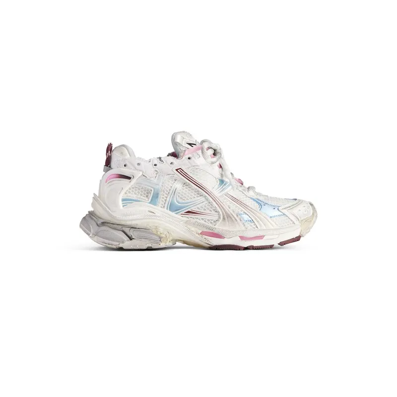 Balenciaga Men’s Runner Gradient Sneaker In White / Brown / Blue / Pink / Grey White / Brown / Blue / Pink / Grey (772774WRUNG9245)