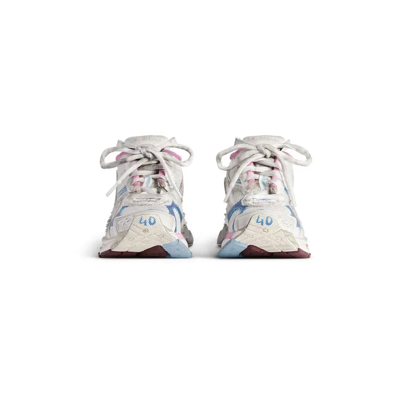 Balenciaga Men’s Runner Gradient Sneaker In White / Brown / Blue / Pink / Grey White / Brown / Blue / Pink / Grey (772774WRUNG9245)