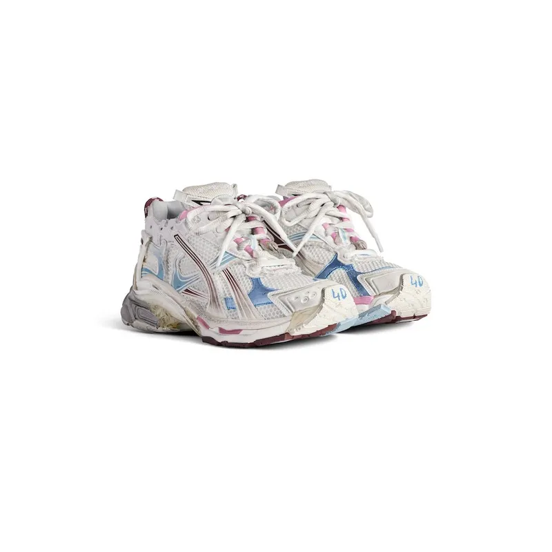 Balenciaga Men’s Runner Gradient Sneaker In White / Brown / Blue / Pink / Grey White / Brown / Blue / Pink / Grey (772774WRUNG9245)
