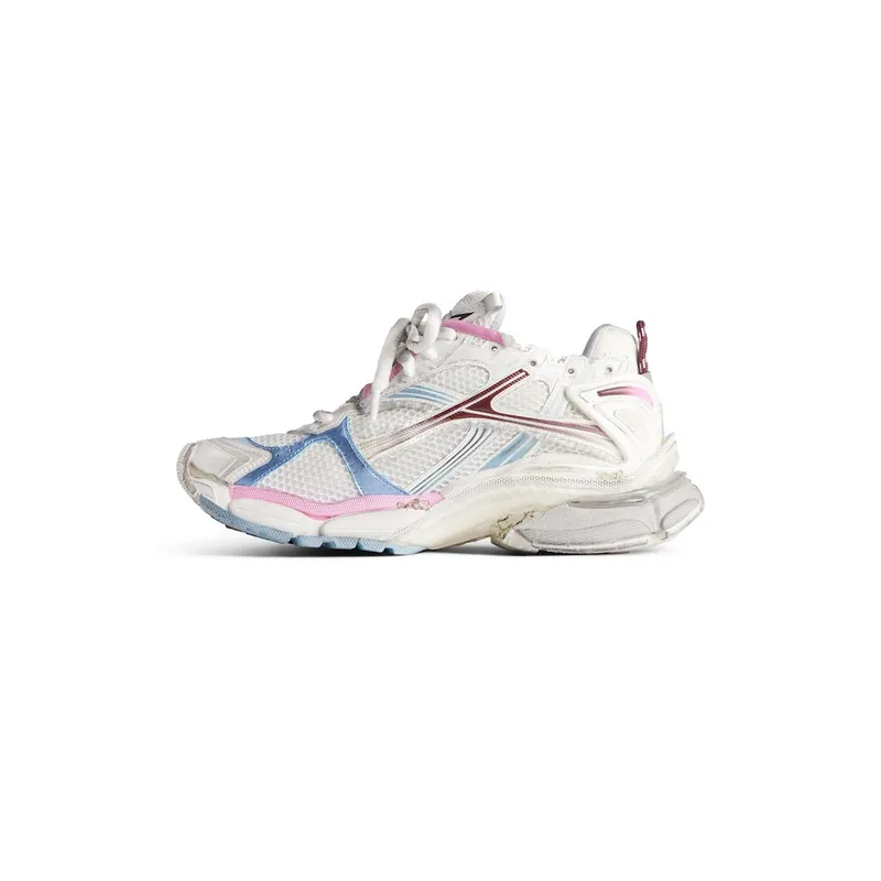 Balenciaga Men’s Runner Gradient Sneaker In White / Brown / Blue / Pink / Grey White / Brown / Blue / Pink / Grey (772774WRUNG9245)