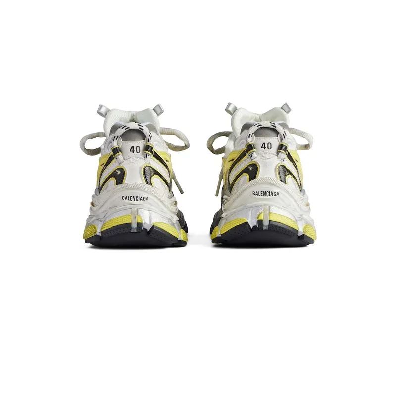 Balenciaga Men’s Runner 2.0 Sneaker In White / Yellow / Black White / Yellow / Black (779066W3RXP9710)