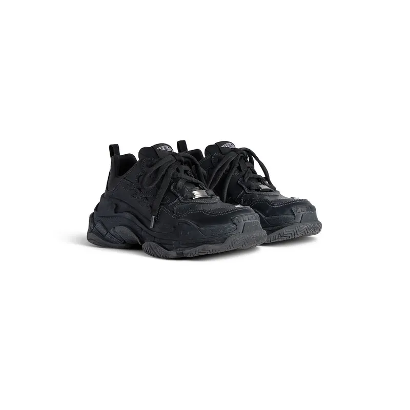 Balenciaga Men’s Triple S Sporty Sneaker In Black Black (803241WTSSL1000)