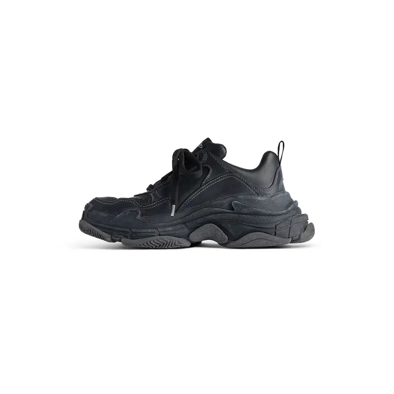 Balenciaga Men’s Triple S Sporty Sneaker In Black Black (803241WTSSL1000)