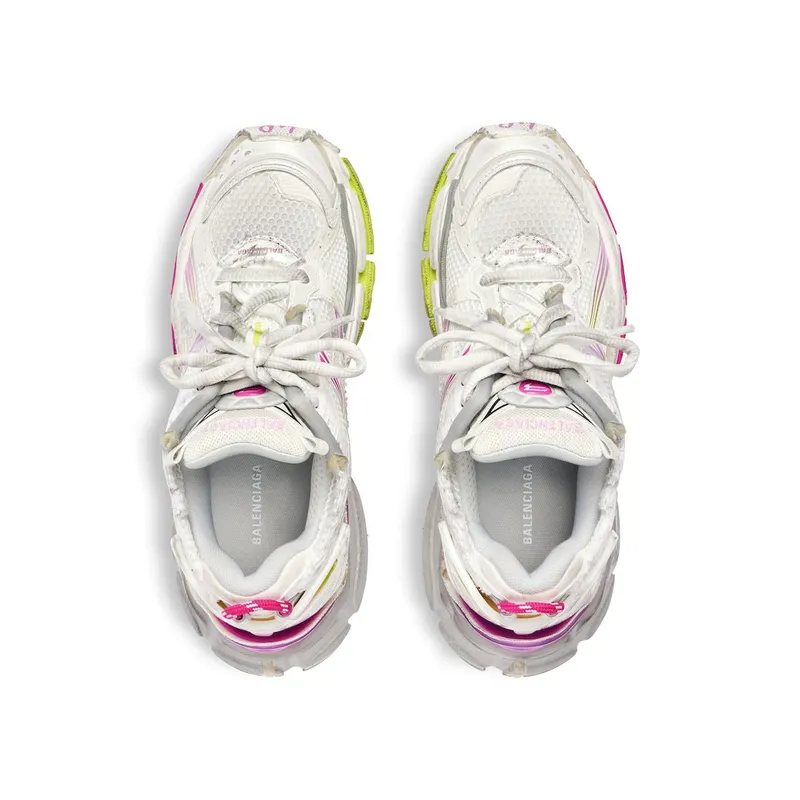 Balenciaga Women’s Runner Gradient Sneaker In White / Pink / Grey / Neon Yellow White / Pink / Grey / Neon Yellow (772767WRUNG9517)