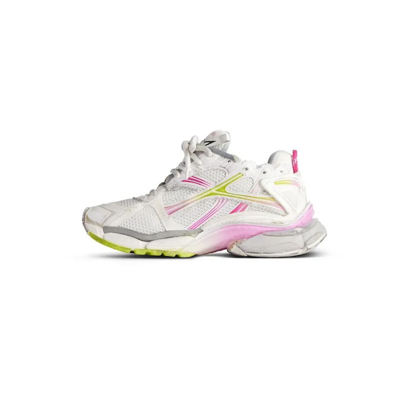 Balenciaga Women’s Runner Gradient Sneaker In White / Pink / Grey / Neon Yellow White / Pink / Grey / Neon Yellow (772767WRUNG9517)