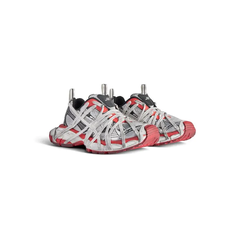 Balenciaga Men’s 3xl Extreme Lace Sneaker In Grey / Red / Black / White Grey / Red / Black / White (778698W3XLL1261)