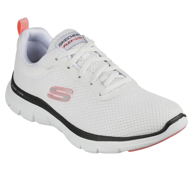 Skechers Flex Appeal 4.0 – Brilliant View – Wit / Zwart / Roze (149303-WBPK)