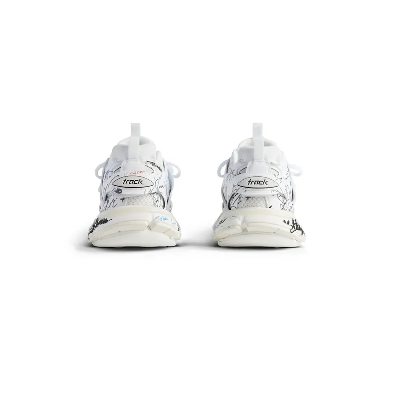 Balenciaga Men’s Track Autographe Sneaker In White / Black / Blue / Red White / Black / Blue / Red (542023WTKAU9146)