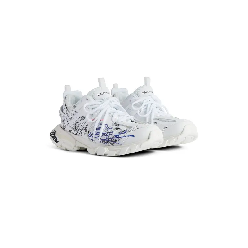 Balenciaga Women’s Track Autographe Sneaker In White / Black / Blue / Red White / Black / Blue / Red (542436WTKAU9146)