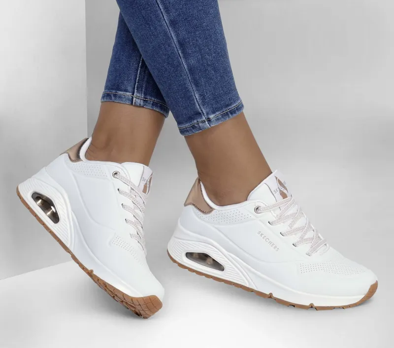 Skechers Uno – Shimmer Away – Wit (155196-WHT)