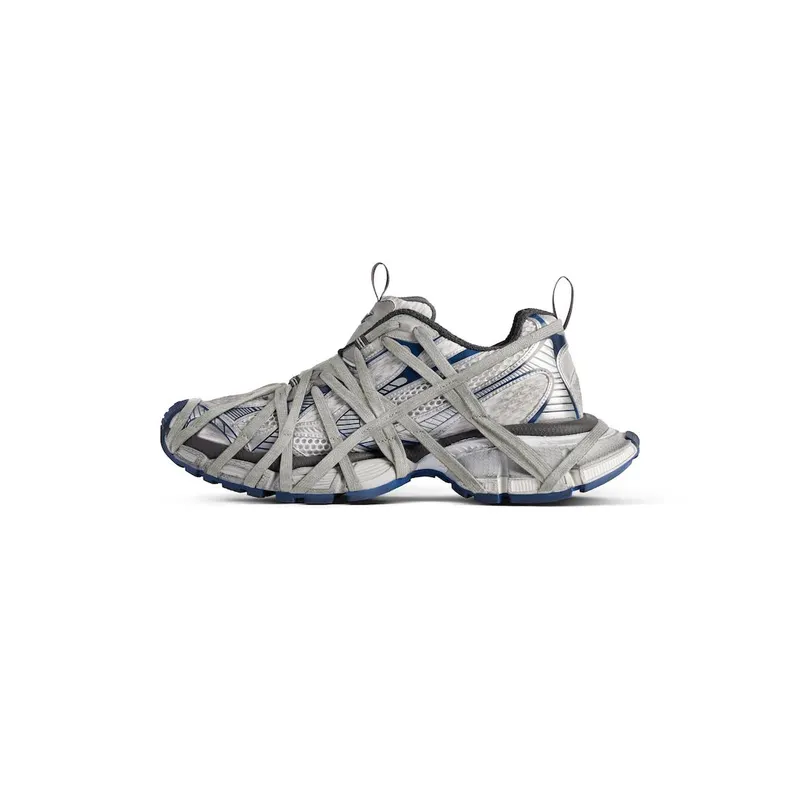 Balenciaga Men’s 3xl Extreme Lace Sneaker In White / Grey / Navy White / Grey / Navy (778698W3XLL9114)