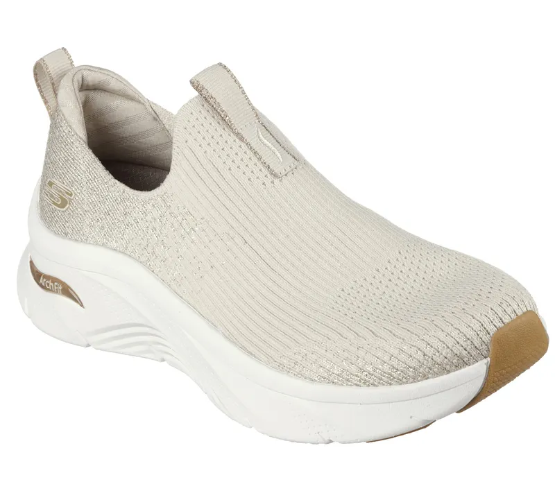 Skechers Relaxed Fit: Arch Fit D’Lux – Glimmer Dust – Natuurlijk / Goud (149689-NTGD)