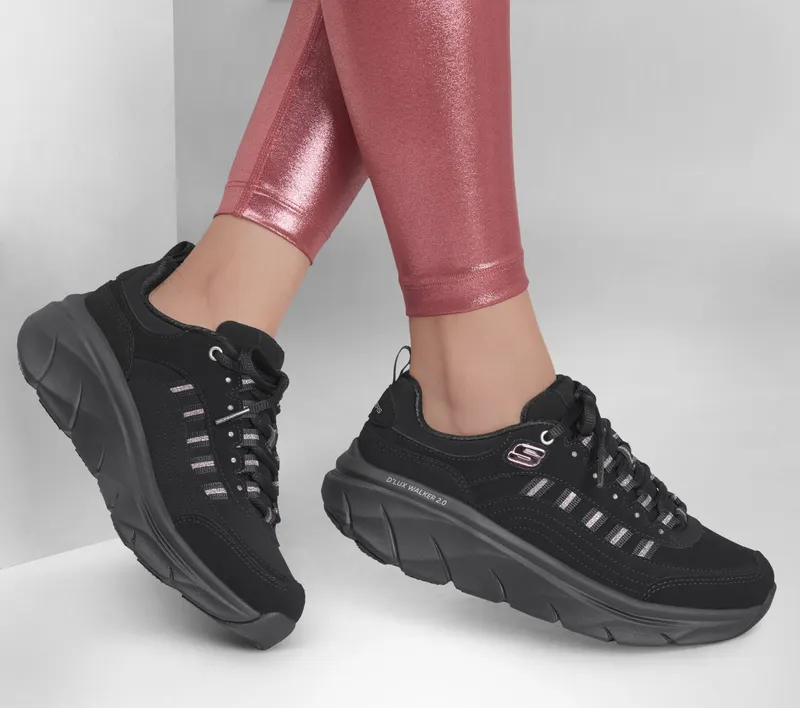 Skechers Relaxed Fit: D’Lux Walker 2.0 – Golden Step – Zwart / Roos Goud (150106-BKRG)