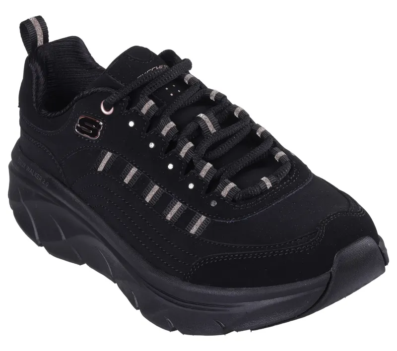 Skechers Relaxed Fit: D’Lux Walker 2.0 – Golden Step – Zwart / Roos Goud (150106-BKRG)
