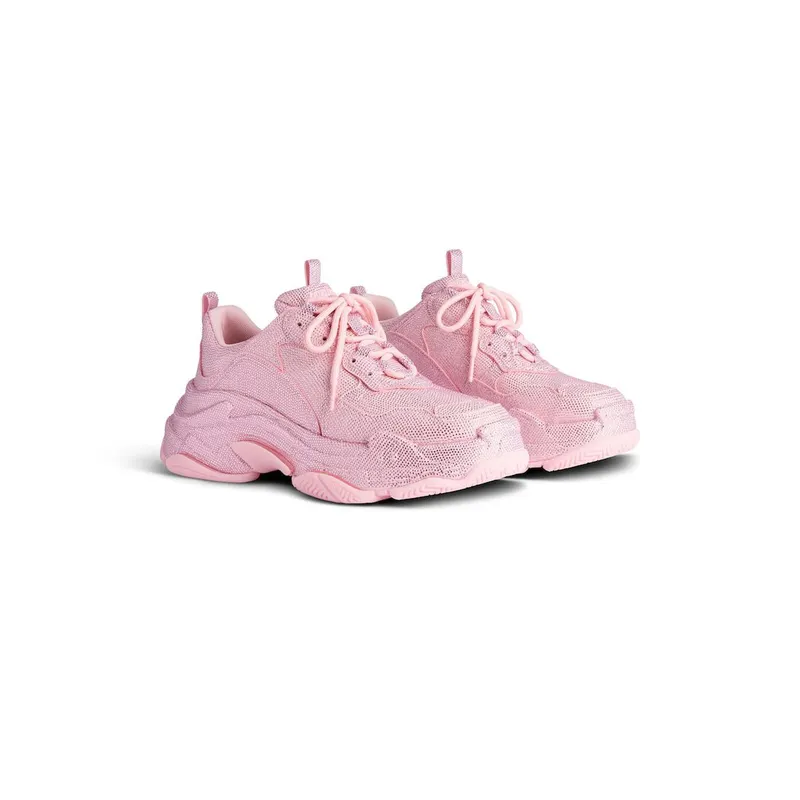 Balenciaga Women’s Triple S Sneaker With Rhinestones In Light Pink Light Pink (524039W2TST5194)