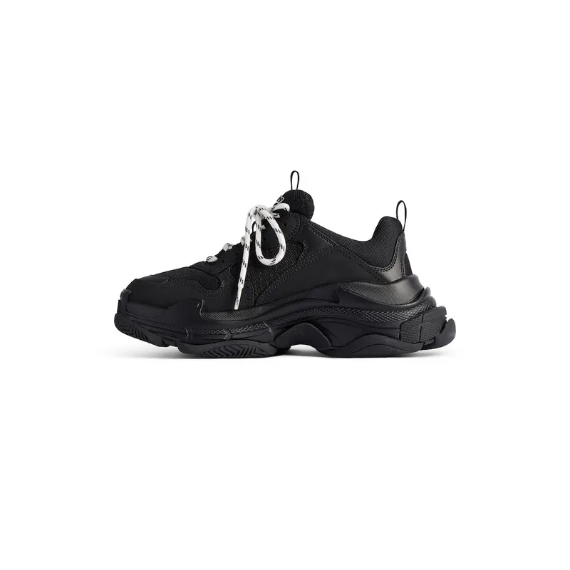 Balenciaga Men’s Triple S Tape Type Sneaker In Black / Yellow Black / Yellow (536737WTRST1070)