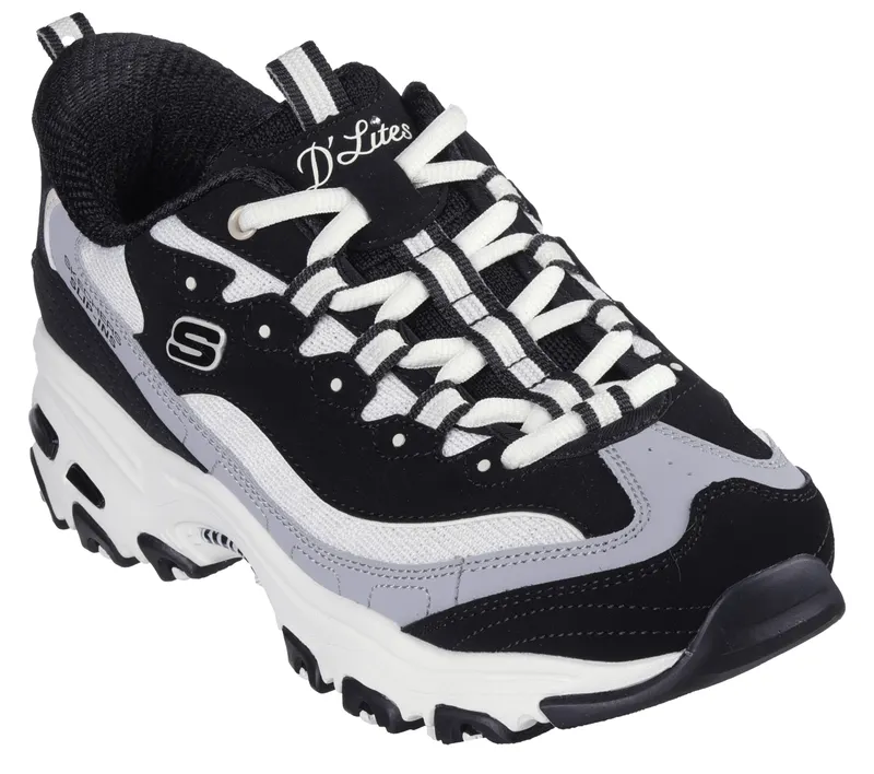 Skechers Skechers Slip-ins: D’Lites – Smooth Nostalgia – Zwart / Natuurlijk (150537-BKNT)