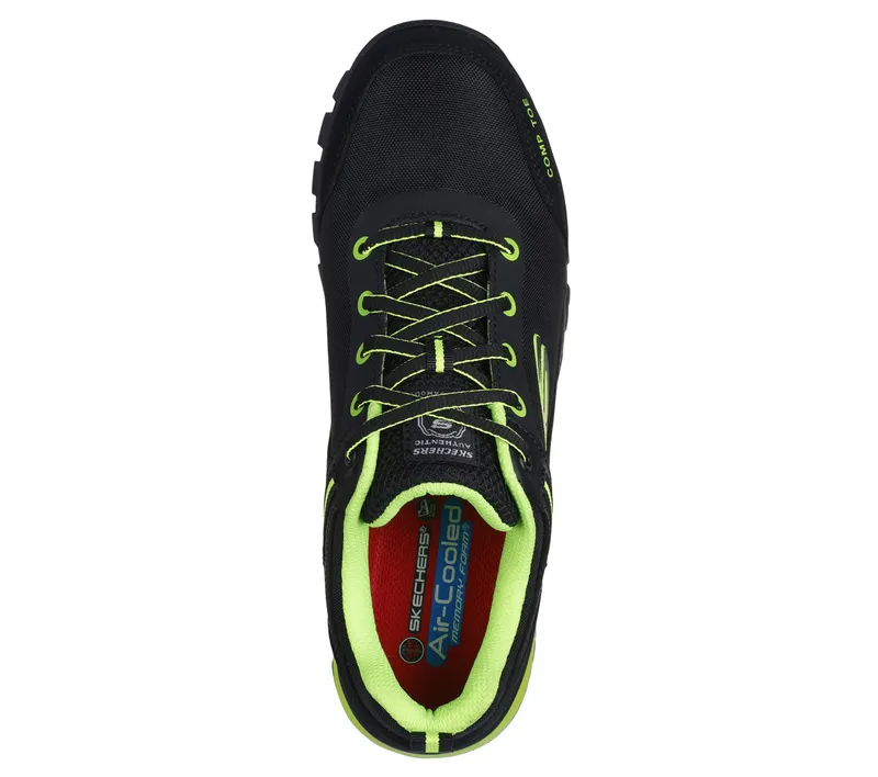 Skechers Work: Gatlon – Strigax – Zwart / Limoen (200188EC-BKLM)