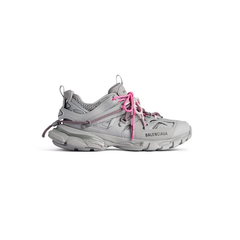 Balenciaga Women’s Track Trail Laces Sneaker In Grey / Pink Grey / Pink (800590WTRHK1013)