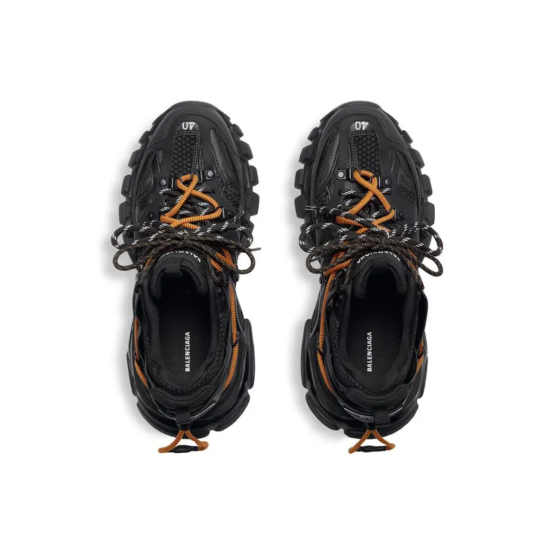 Balenciaga Men’s Track Trail Laces Sneaker In Black / Orange Black / Orange (800592WTRHK1000)