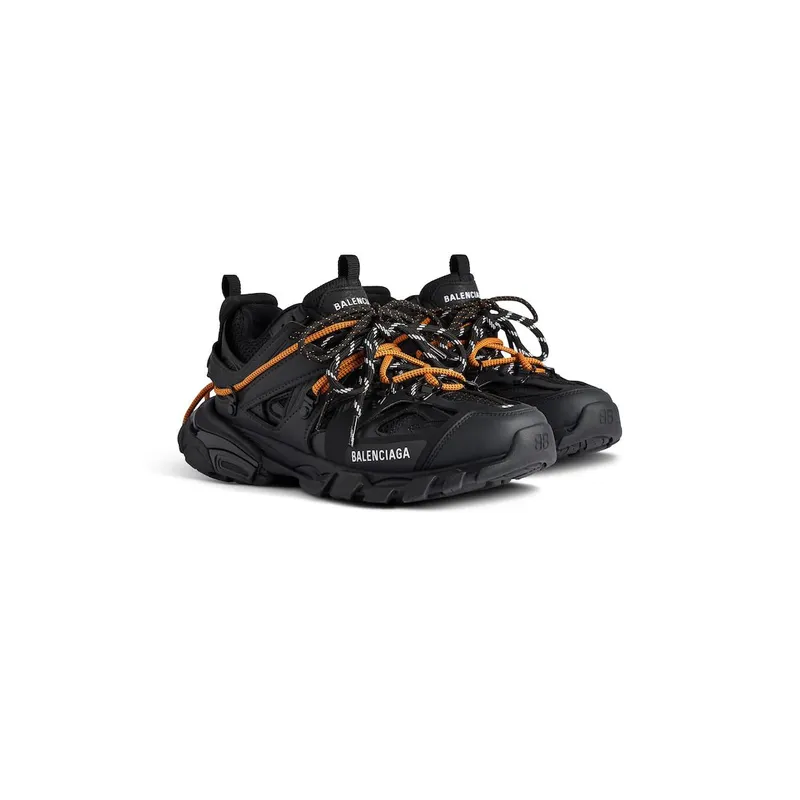 Balenciaga Men’s Track Trail Laces Sneaker In Black / Orange Black / Orange (800592WTRHK1000)