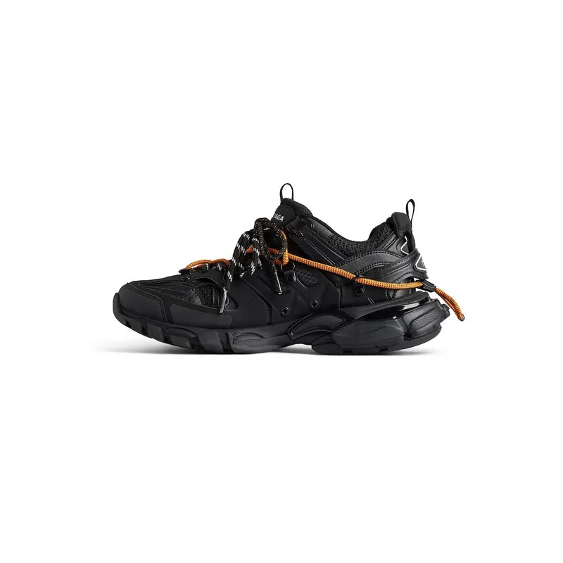 Balenciaga Men’s Track Trail Laces Sneaker In Black / Orange Black / Orange (800592WTRHK1000)