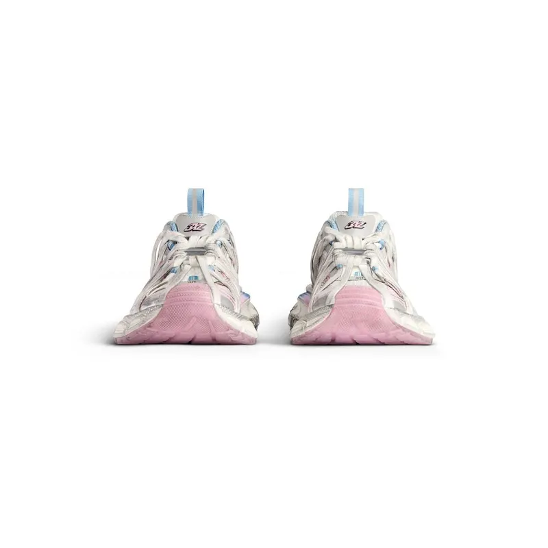 Balenciaga Women’s 3xl Extreme Laces B Sneaker In White / Grey / Blue / Pink White / Grey / Blue / Pink (825599W3XCH9145)