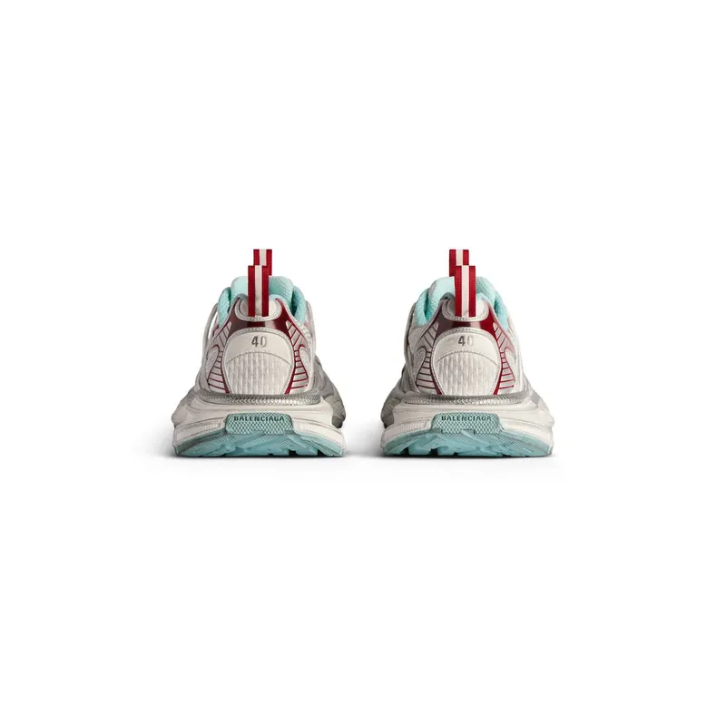 Balenciaga Men’s 3xl Extreme Laces B Sneaker In White / Red / Turquoise / Grey White / Red / Turquoise / Grey (825601W3XCH1614)