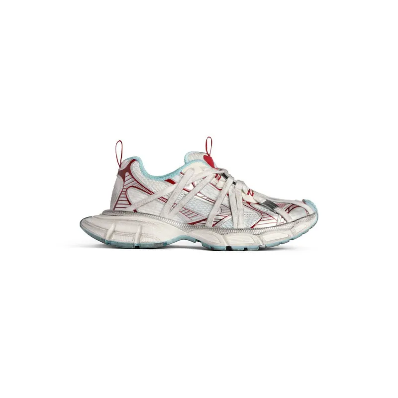 Balenciaga Men’s 3xl Extreme Laces B Sneaker In White / Red / Turquoise / Grey White / Red / Turquoise / Grey (825601W3XCH1614)