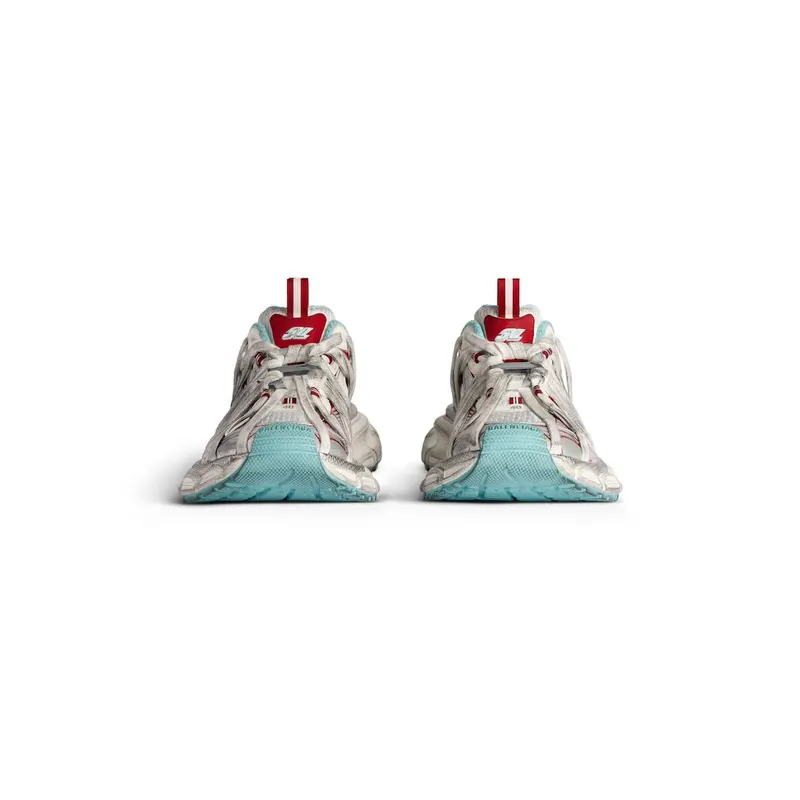 Balenciaga Men’s 3xl Extreme Laces B Sneaker In White / Red / Turquoise / Grey White / Red / Turquoise / Grey (825601W3XCH1614)