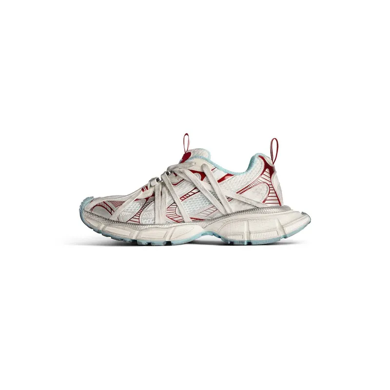 Balenciaga Men’s 3xl Extreme Laces B Sneaker In White / Red / Turquoise / Grey White / Red / Turquoise / Grey (825601W3XCH1614)