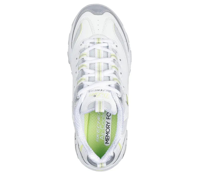 Skechers D’Lites – Chromatic – Wit / Zilver / Limoen (150246-WSLM)