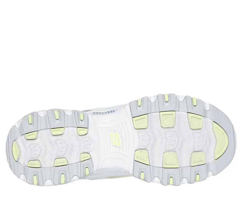 Skechers D’Lites – Chromatic – Wit / Zilver / Limoen (150246-WSLM)