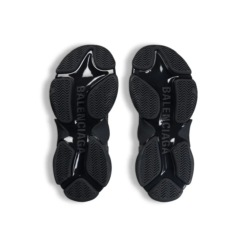Balenciaga Women’s Triple S Sneaker With Rhinestones In Black Black (524039W2TST1000)