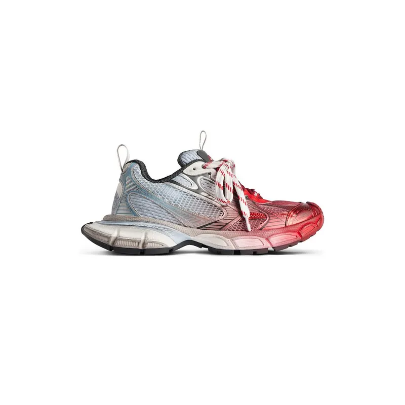 Balenciaga Men’s 3xl Toe Spray Sneaker In White / Blue / Grey / Red White / Blue / Grey / Red (734734W3XTS9461)