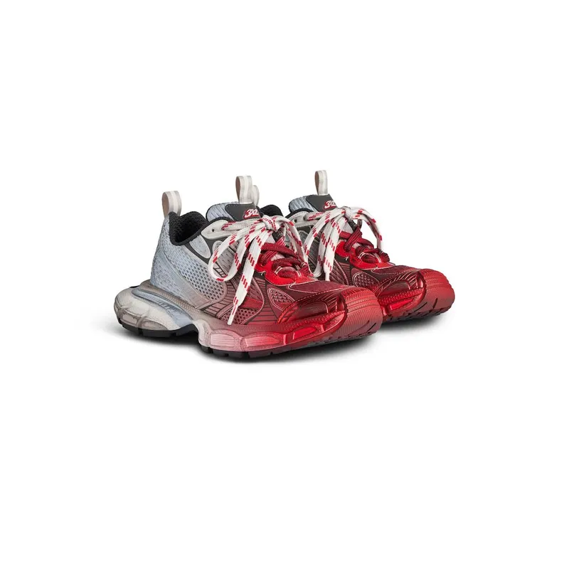 Balenciaga Men’s 3xl Toe Spray Sneaker In White / Blue / Grey / Red White / Blue / Grey / Red (734734W3XTS9461)