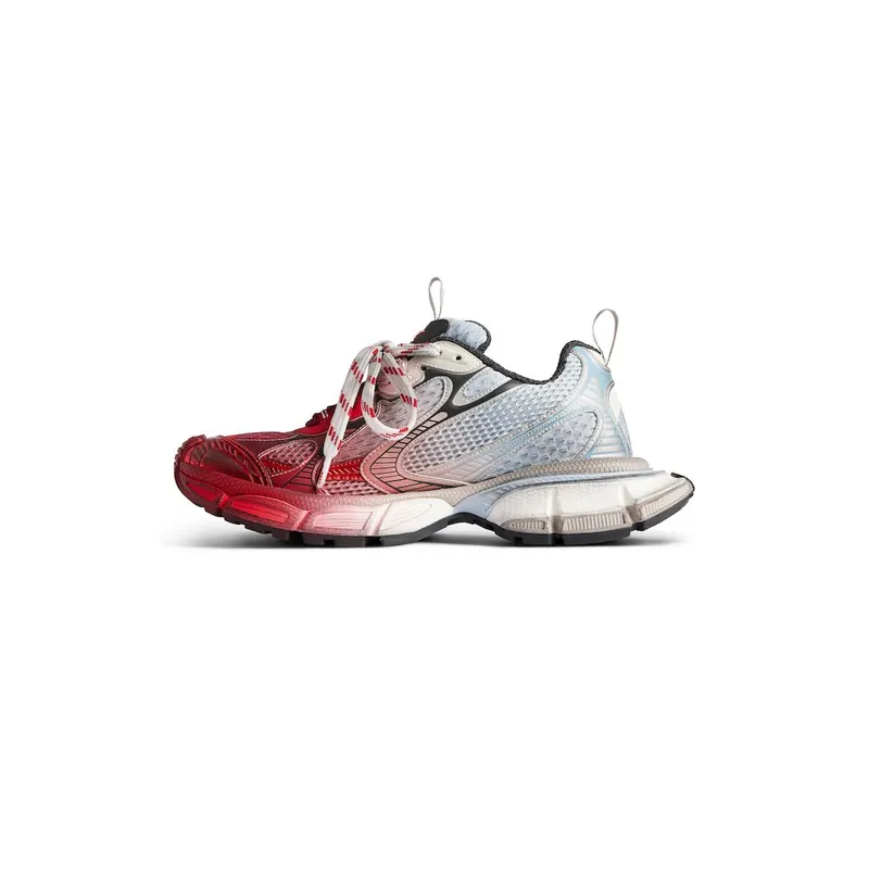 Balenciaga Men’s 3xl Toe Spray Sneaker In White / Blue / Grey / Red White / Blue / Grey / Red (734734W3XTS9461)