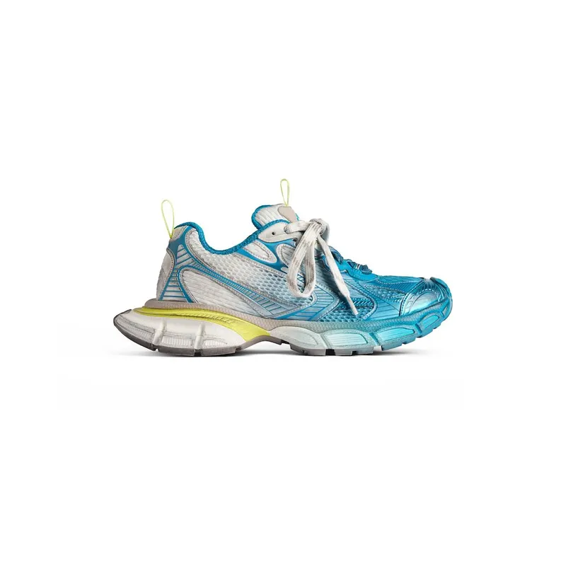 Balenciaga Men’s 3xl Toe Spray Sneaker In White / Blue / Yellow White / Blue / Yellow (734734W3XTS9479)