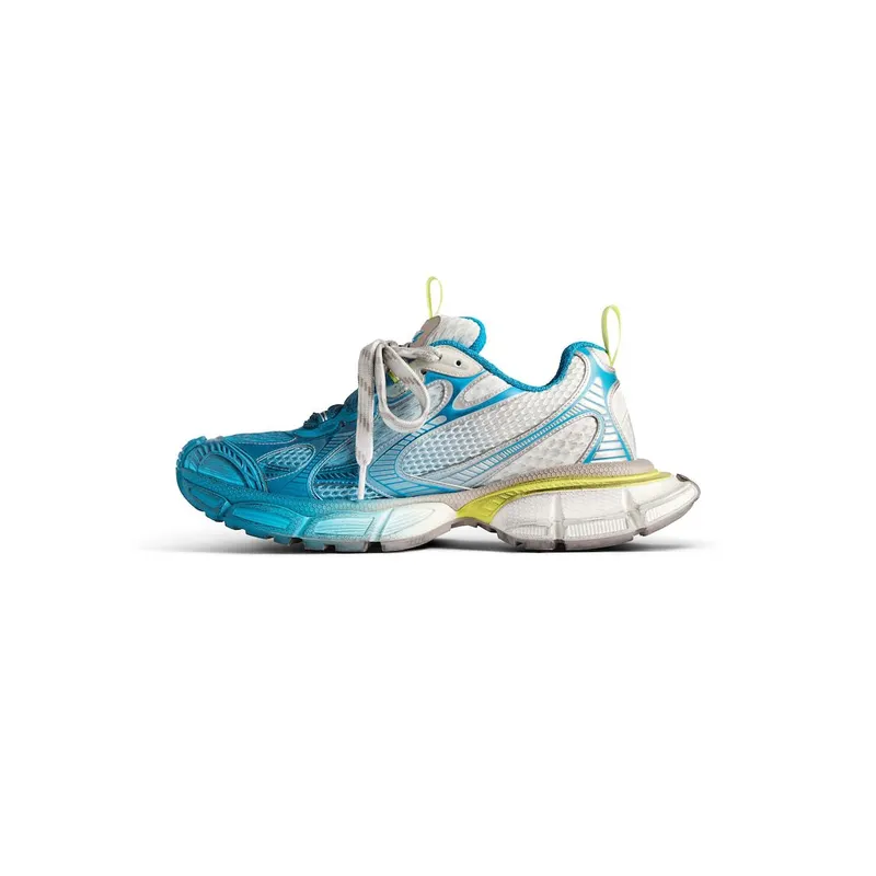 Balenciaga Men’s 3xl Toe Spray Sneaker In White / Blue / Yellow White / Blue / Yellow (734734W3XTS9479)