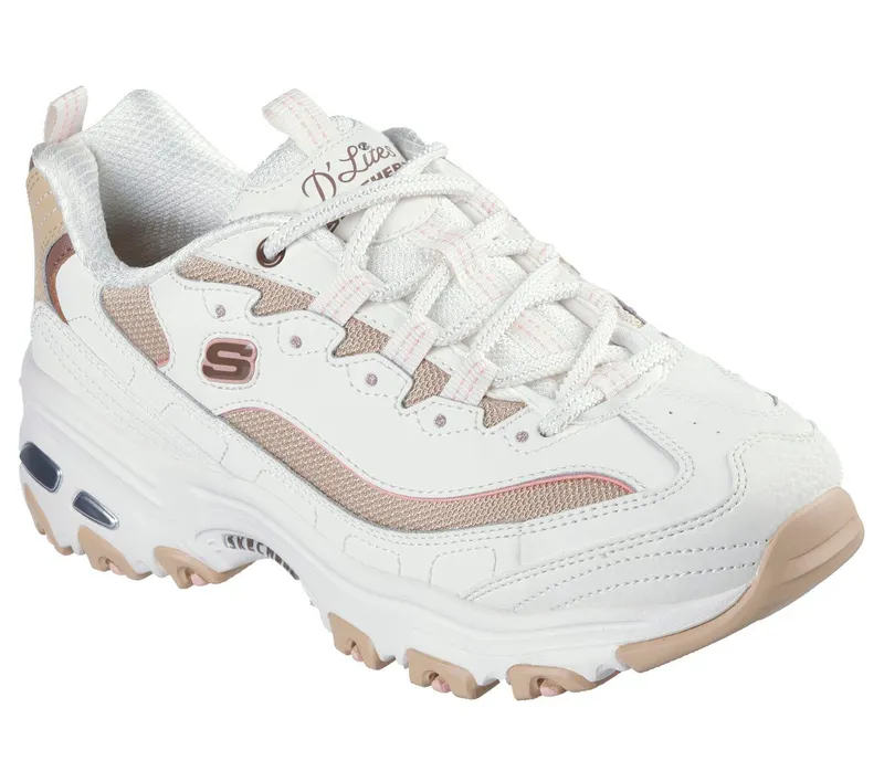 Skechers D’Lites – Popular Vote – Gebroken Wit / Bruin (150241-OWBR)