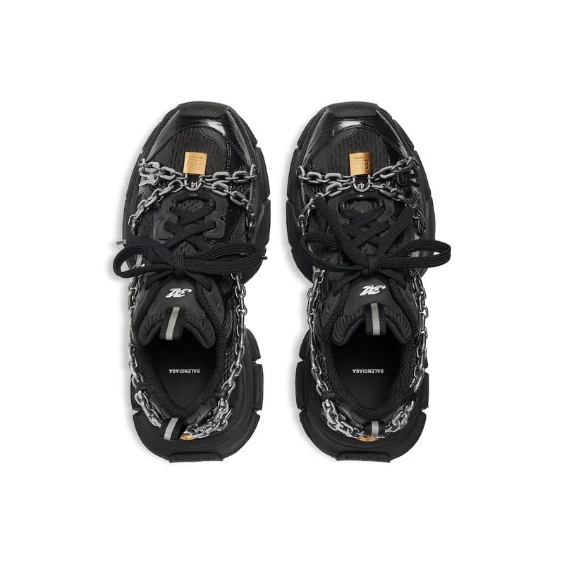 Balenciaga Men’s 3xl Chain Sneaker In Black Black (825622W3XPL1882)