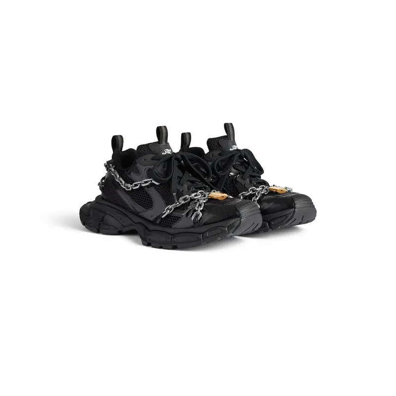 Balenciaga Men’s 3xl Chain Sneaker In Black Black (825622W3XPL1882)