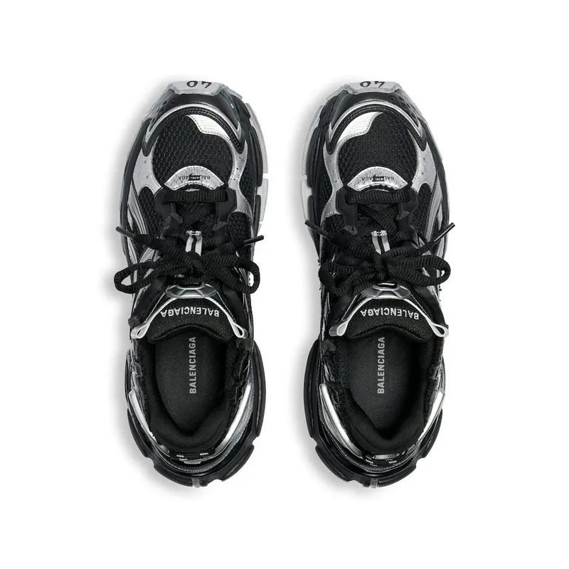 Balenciaga Men’s Runner Sneaker In Black / Silver Black / Silver (772774W3RMU1100)