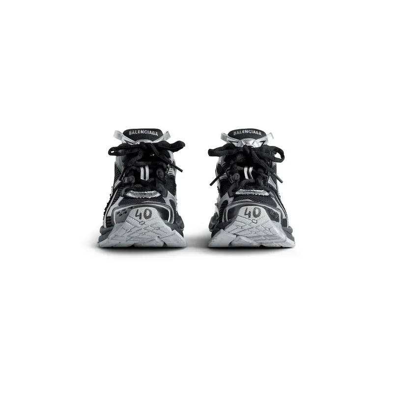 Balenciaga Men’s Runner Sneaker In Black / Silver Black / Silver (772774W3RMU1100)