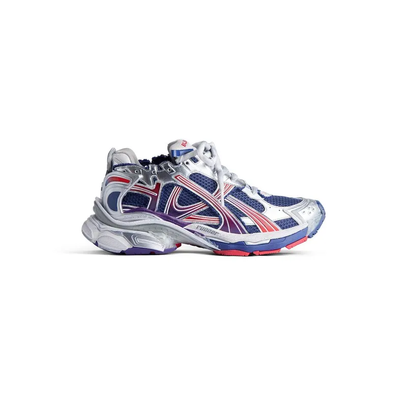 Balenciaga Men’s Runner Gradient Sneaker In Navy / Red / Grey Navy / Red / Grey (772774WRUNG4610)