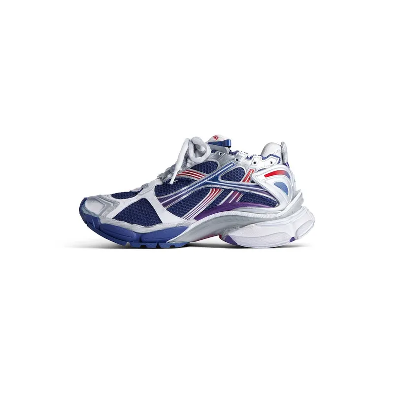 Balenciaga Men’s Runner Gradient Sneaker In Navy / Red / Grey Navy / Red / Grey (772774WRUNG4610)