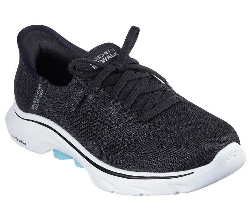 Skechers Skechers Slip-ins: GO WALK 7 – Via – Zwart / Aqua (125213-BKAQ)