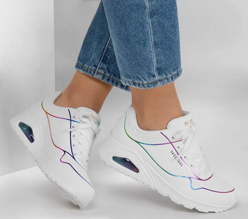 Skechers Uno – Electric Lines – Wit / Multi (155168-WMLT)