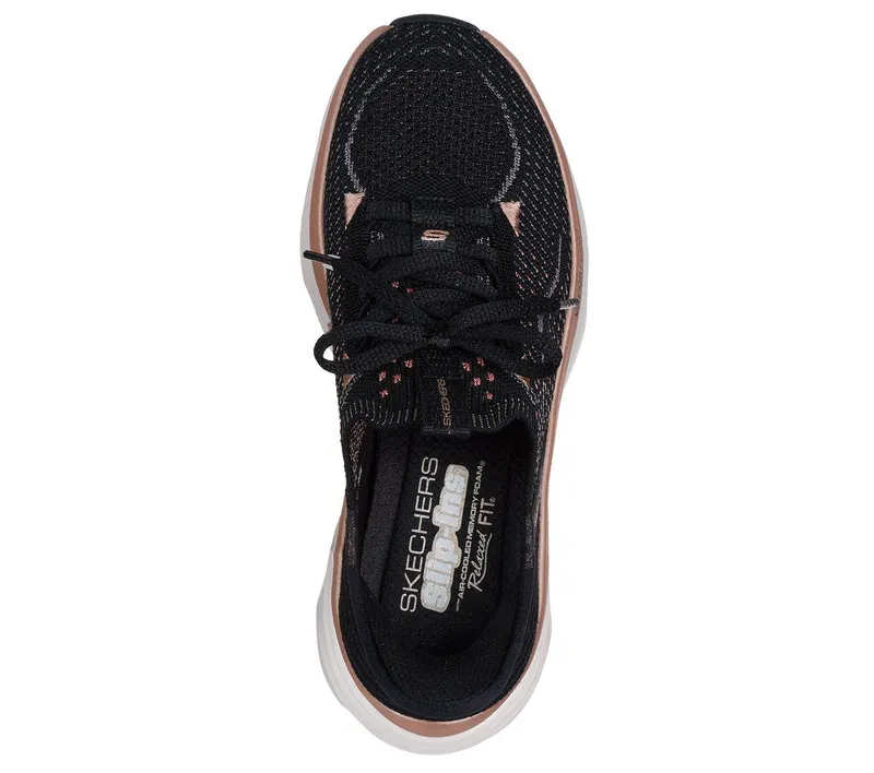 Skechers Skechers Slip-ins Relaxed Fit: D’Lux Vapor – Evening Glow – Zwart / Roos Goud (150584-BKRG)